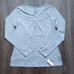 Nautica long sleeve Pima Cotton henley Top